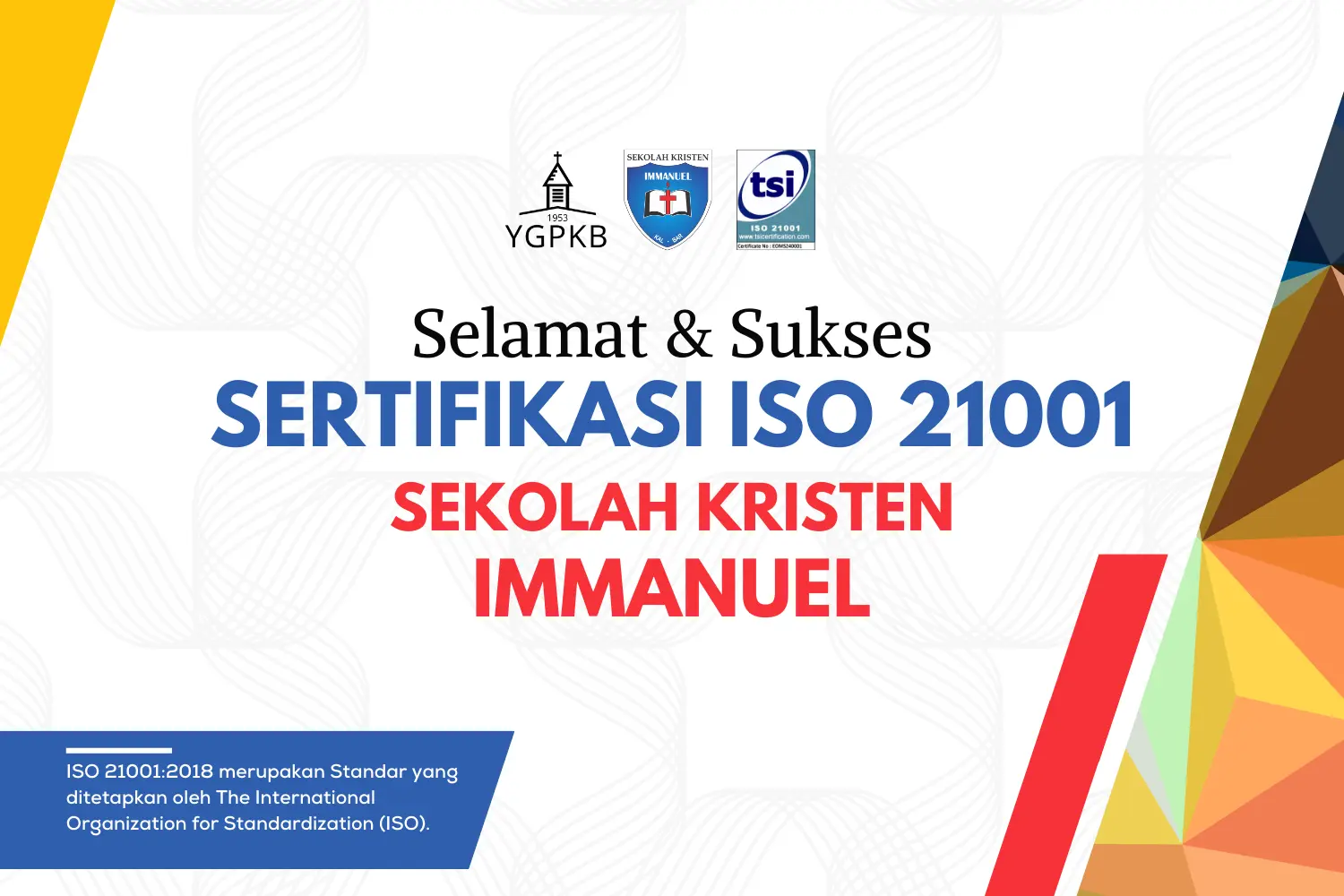 SKI Telah Tersertifikasi ISO 21001